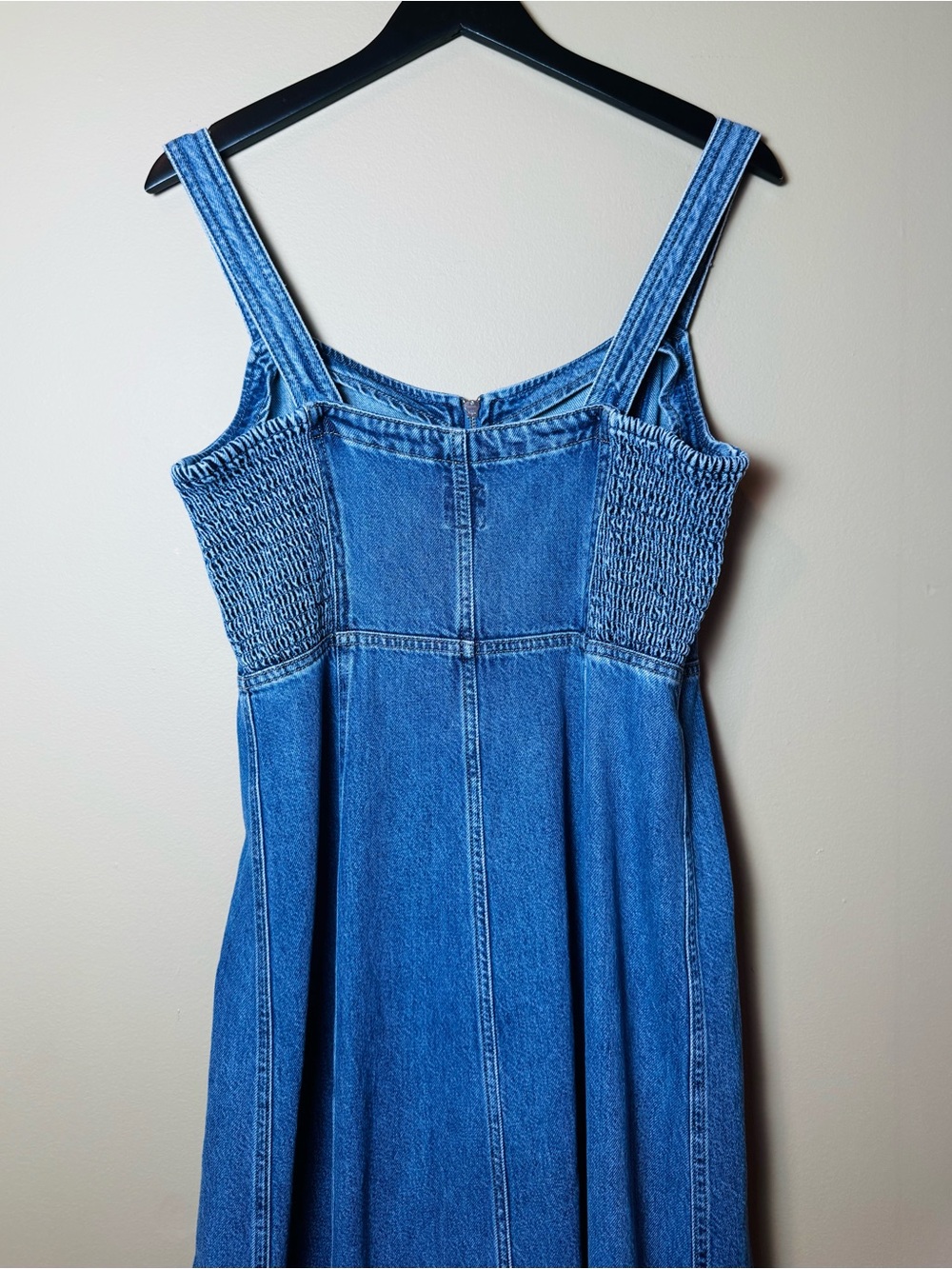 GAP UltraSoft Denim Zip-Front Maxi Dress Medium Wash Size M - Picture 10 of 15